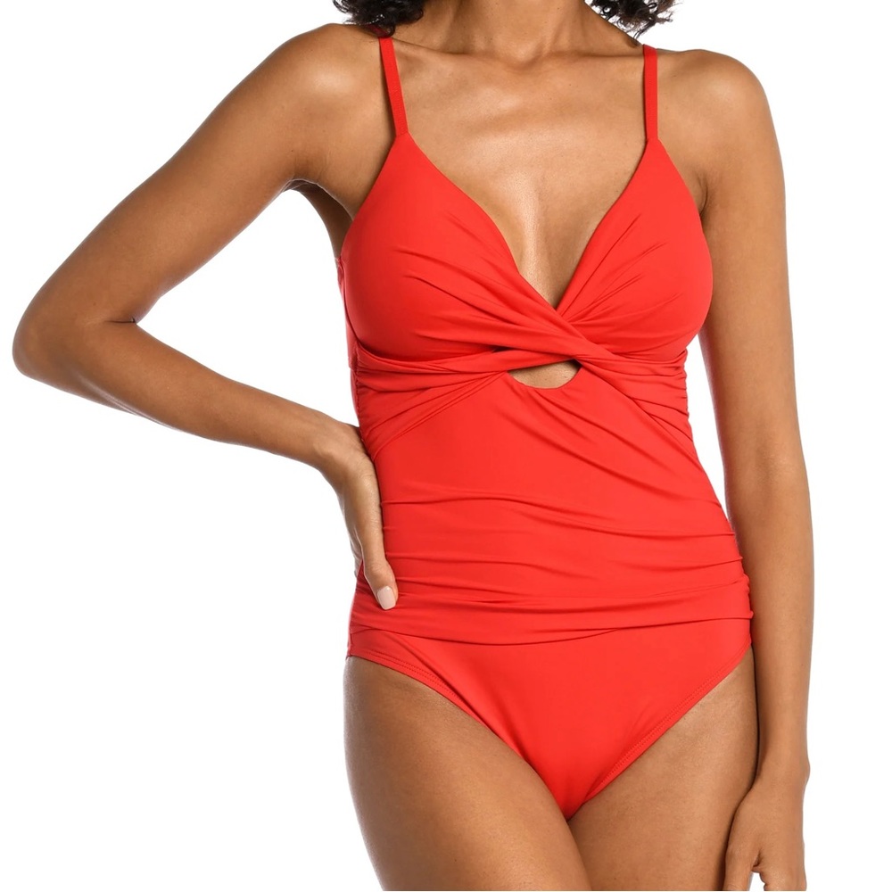 La Blanca Island Goddess Keyhole One Piece Swimsuit Sz. 4 - Orange